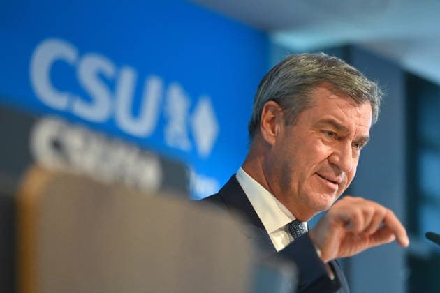 Markus SOEDER, Minister-President of Bavaria and CSU Chairman, single image, cropped shot, portrait, press conference following the CSU Party Executive Committee s closed-door meeting on September 14, 2026, at the CSU State Headquarters in Munich