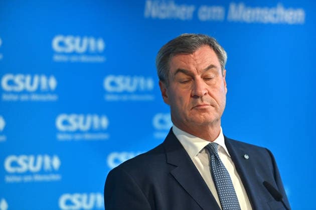 Markus SOEDER, Minister-President of Bavaria and CSU Chairman, single image, cropped shot, portrait, press conference following the CSU Party Executive Committee s closed-door meeting on September 14, 2026, at the CSU State Headquarters in Munich