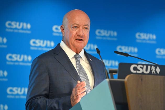 OEVP Chairman, Federal Chancellor of the Republic of Austria Dr. Christian Stocker, single frame, cropped image, portrait, press conference following the CSU Party Executive Committee’s closed-door meeting on September 14, 2026, at the CSU state headquarters in Munich
