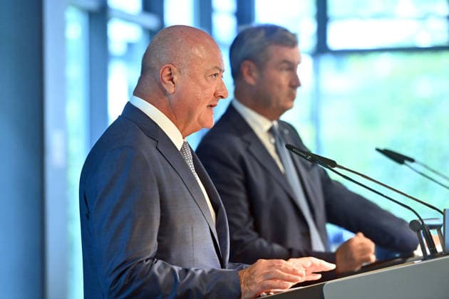 OEVP Chairman, Federal Chancellor of the Republic of Austria Dr. Christian Stocker, Markus SOEDER, Minister-President of Bavaria and CSU Chairman, press conference following the CSU Party Executive Committee’s closed-door meeting on September 14, 2026, at the CSU State Headquarters in Munich