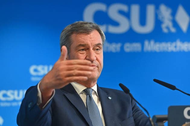 Markus SOEDER, Minister-President of Bavaria and CSU Chairman, single image, cropped shot, portrait, press conference following the CSU Party Executive Committee s closed-door meeting on September 14, 2026, at the CSU State Headquarters in Munich