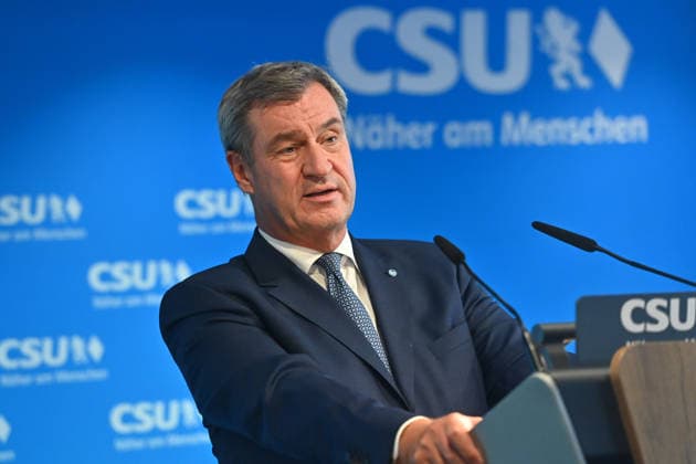 Markus SOEDER, Minister-President of Bavaria and CSU Chairman, single image, cropped shot, portrait, press conference following the CSU Party Executive Committee s closed-door meeting on September 14, 2026, at the CSU State Headquarters in Munich