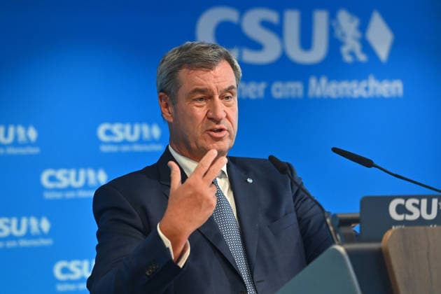 Markus SOEDER, Minister-President of Bavaria and CSU Chairman, single image, cropped shot, portrait, press conference following the CSU Party Executive Committee s closed-door meeting on September 14, 2026, at the CSU State Headquarters in Munich