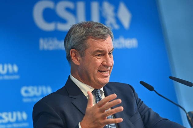 Markus SOEDER, Minister-President of Bavaria and CSU Chairman, single image, cropped shot, portrait, press conference following the CSU Party Executive Committee s closed-door meeting on September 14, 2026, at the CSU State Headquarters in Munich