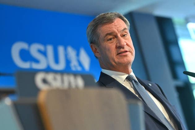 Markus SOEDER, Minister-President of Bavaria and CSU Chairman, single image, cropped shot, portrait, press conference following the CSU Party Executive Committee s closed-door meeting on September 14, 2026, at the CSU State Headquarters in Munich