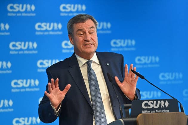 Markus SOEDER, Minister-President of Bavaria and CSU Chairman, single image, cropped shot, portrait, press conference following the CSU Party Executive Committee s closed-door meeting on September 14, 2026, at the CSU State Headquarters in Munich