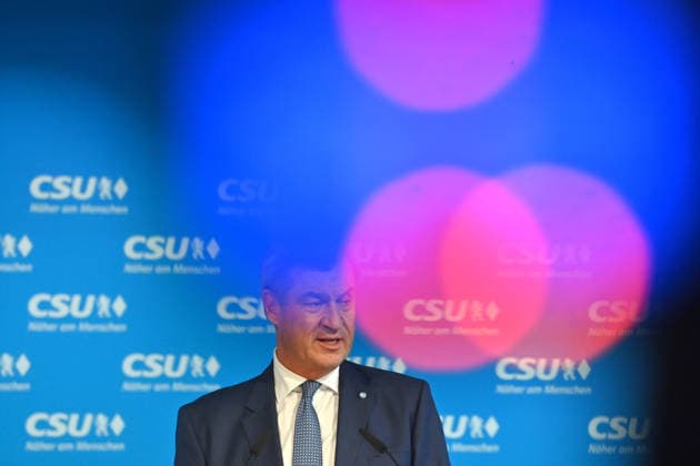 Markus SOEDER, Minister-President of Bavaria and CSU Chairman, single image, cropped shot, portrait, press conference following the CSU Party Executive Committee s closed-door meeting on September 14, 2026, at the CSU State Headquarters in Munich