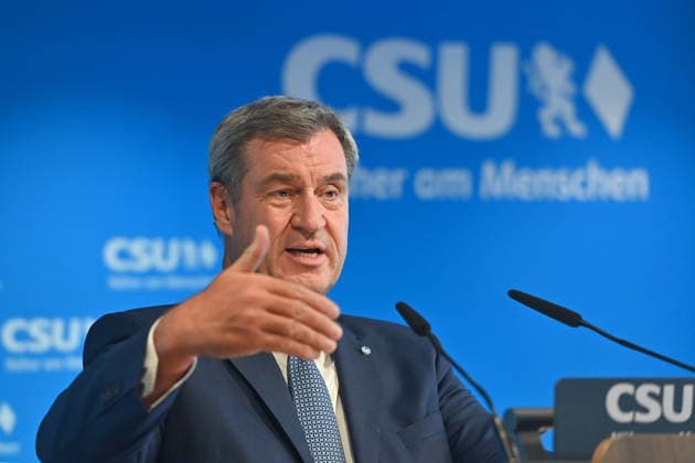 Markus SOEDER, Minister-President of Bavaria and CSU Chairman, single image, cropped shot, portrait, press conference following the CSU Party Executive Committee s closed-door meeting on September 14, 2026, at the CSU State Headquarters in Munich