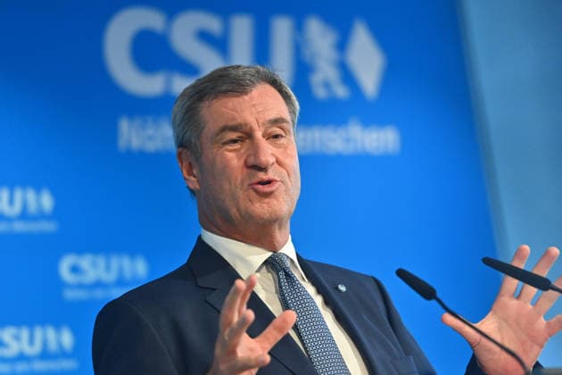 Markus SOEDER, Minister-President of Bavaria and CSU Chairman, single image, cropped shot, portrait, press conference following the CSU Party Executive Committee s closed-door meeting on September 14, 2026, at the CSU State Headquarters in Munich