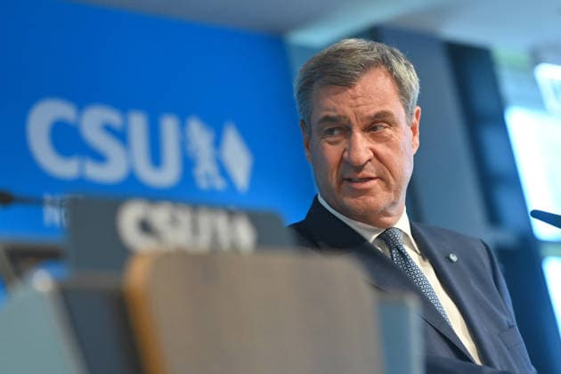 Markus SOEDER, Minister-President of Bavaria and CSU Chairman, single image, cropped shot, portrait, press conference following the CSU Party Executive Committee s closed-door meeting on September 14, 2026, at the CSU State Headquarters in Munich
