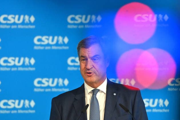 Markus SOEDER, Minister-President of Bavaria and CSU Chairman, single image, cropped shot, portrait, press conference following the CSU Party Executive Committee s closed-door meeting on September 14, 2026, at the CSU State Headquarters in Munich