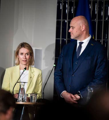 (L to R) High Representative of the Union for Foreign Affairs, Security Policy Kaja Kallas and Prime Minister of Latvia Andris Kulbergs during the leaders joint press conference of The European Arctic Summit in Rovaniemi, Finland, on September 14, 2026. The aim of the summit is to strengthen the EU’s common strategic approach to the Arctic region as its geopolitical significance continues to grow rapidly. - JOUNI PORSANGER Rovaniemi Finland  Copyright: xJounixPorsangerx 3PqdX91HqQQ
