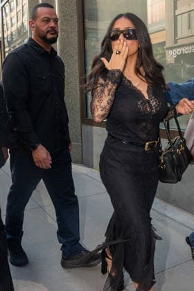 NEW YORK, NY- SEPTEMBER 14: Salma Hayek seen at ABC Studios in New York City on September 14, 2026. Credit: Camara Porter USA - ZUMAa123 20260914_zaa_a123_004 Copyright: xAdMediax