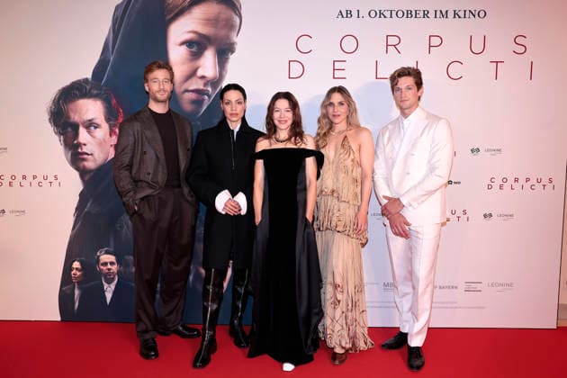 Alexander Fehling, Haley Louise Jones, Hannah Herzsprung, Lena Stahl, and Damian Hardung at the *Corpus Delicti* movie premiere on September 14, 2026, at the Delphi Filmpalast in Berlin Alexander Fehling, Haley Louise Jones, Hannah Herzsprung, Lena Stahl, and Damian Hardung attend the premiere of *Corpus Delicti* on September 14, 202