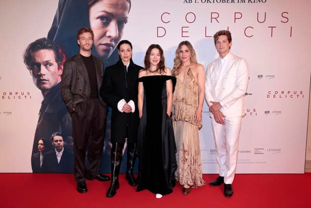 Alexander Fehling, Haley Louise Jones, Hannah Herzsprung, Lena Stahl, and Damian Hardung at the *Corpus Delicti* movie premiere on September 14, 2026, at the Delphi Filmpalast in Berlin Alexander Fehling, Haley Louise Jones, Hannah Herzsprung, Lena Stahl, and Damian Hardung attend the premiere of *Corpus Delicti* on September 14, 202