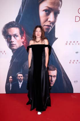 Hannah Herzsprung attends the premiere of *Corpus Delicti* on September 14, 2026, at the Delphi Filmpalast in Berlin, Germany. Movie premiere of *Corpus Delicti* in Berlin, Germany