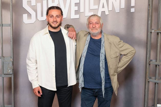 Surveillant Photocall - Paris Thomas Aprahamian-Bensaid and Michel Masiero attend the photocell for the premiere of Surveillant held at Le Grand Rex on September 14, 2026 in Paris, France. Photo by David Boyer ABACAPRESS.COM Paris France  Copyright: xBoyerxDavid ABACAx