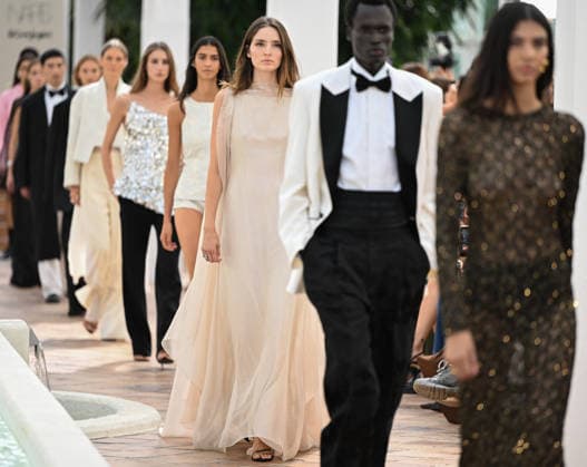 (260914) -- MADRID, Sept. 14, 2026 -- Models present creations by Pedro del Hierro during the Madrid Fashion Week in Madrid, Spain, Sept. 14, 2026. ) SPAIN-MADRID-FASHION WEEK ChengxMin 