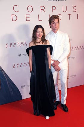 Hannah Herzsprung and Damian Hardung at the premiere of the movie *CORPUS DELICTI* at the Delphi Filmpalast in Berlin on September 14, 2026