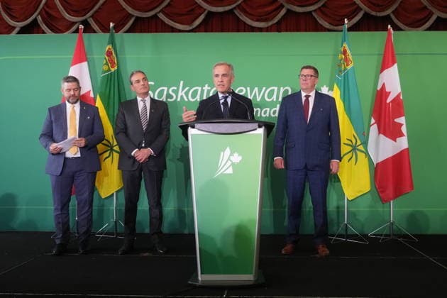 September 14, 2026, Toronto, On, Canada: Prime Minister Mark Carney speaks at Canada s national investment summit, in Toronto, on Monday, Sept. 14, 2026. Toronto Canada  - ZUMAc35_ 20260914_zaf_c35_069 Copyright: xNathanxDenettex