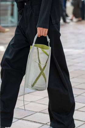 Detail of a bag from Adolfo Dominguez s Croma collection for spring-summer 2027, presented during Mercedes-Benz Fashion Week Madrid. September 14,2026. (20260914859)