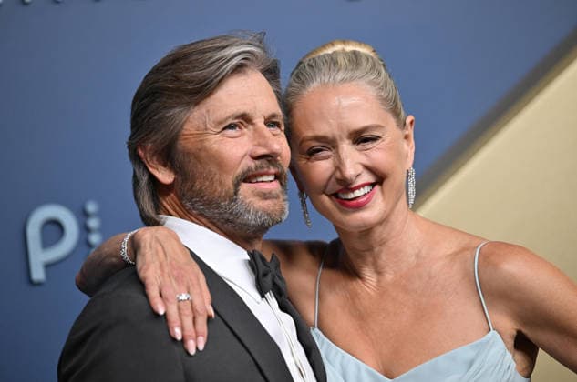 (L-R) Grant Show and Katherine LaNasa arrive for the 78th annual Primetime Emmy Awards at the Peacock Theater in Los Angeles on Monday, September 14, 2026.  LAP2026091417 CHRISxCHEW