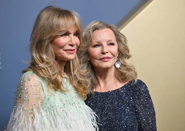 Jaclyn Smith and Cheryl Ladd arrive for the 78th annual Primetime Emmy Awards at the Peacock Theater in Los Angeles on Monday, September 14, 2026.  LAP20260914534 CHRISxCHEW