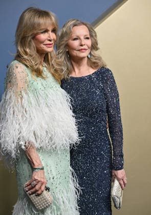 Jaclyn Smith and Cheryl Ladd arrive for the 78th annual Primetime Emmy Awards at the Peacock Theater in Los Angeles on Monday, September 14, 2026.  LAP20260914535 CHRISxCHEW