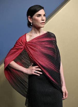 Julianna Margulies arrives for the 78th annual Primetime Emmy Awards at the Peacock Theater in Los Angeles on Monday, September 14, 2026.  LAP20260914539 CHRISxCHEW