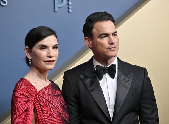 Julianna Margulies and Keith Lieberthal arrive for the 78th annual Primetime Emmy Awards at the Peacock Theater in Los Angeles on Monday, September 14, 2026.  LAP20260914540 CHRISxCHEW
