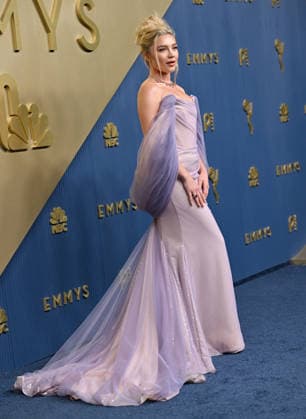 Florence Pugh arrives for the 78th annual Primetime Emmy Awards at the Peacock Theater in Los Angeles on Monday, September 14, 2026.  LAP20260914544 CHRISxCHEW
