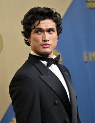 Charles Melton arrives for the 78th annual Primetime Emmy Awards at the Peacock Theater in Los Angeles on Monday, September 14, 2026.  LAP20260914569 CHRISxCHEW