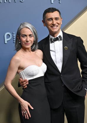 Jimena Duran and Carlos Manuel Vesga arrive for the 78th annual Primetime Emmy Awards at the Peacock Theater in Los Angeles on Monday, September 14, 2026.  LAP20260914592 CHRISxCHEW