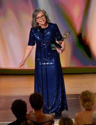 Sally Field accepts the Outstanding Lead Actress in a Limited or Anthology Series or Movie Award for Remarkably Bright Creatures on stage during the 78th annual Primetime Emmy Awards at the Peacock Theater in Los Angeles on Monday, September 14, 2026.  LAP20260914101 JIMxRUYMEN