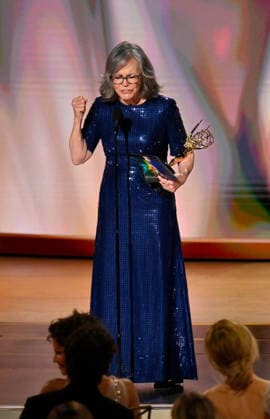 Sally Field accepts the Outstanding Lead Actress in a Limited or Anthology Series or Movie Award for Remarkably Bright Creatures on stage during the 78th annual Primetime Emmy Awards at the Peacock Theater in Los Angeles on Monday, September 14, 2026.  LAP20260914114 JIMxRUYMEN