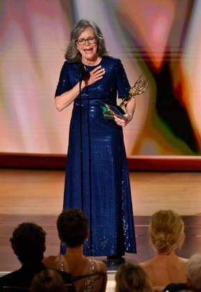 Sally Field accepts the Outstanding Lead Actress in a Limited or Anthology Series or Movie Award for Remarkably Bright Creatures on stage during the 78th annual Primetime Emmy Awards at the Peacock Theater in Los Angeles on Monday, September 14, 2026.  LAP20260914115 JIMxRUYMEN
