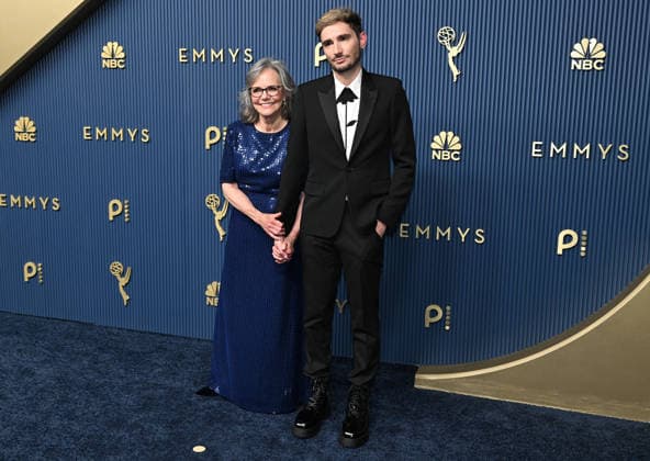 Sally Field and her son Sam Griesman arrive for the 78th annual Primetime Emmy Awards at the Peacock Theater in Los Angeles on Monday, September 14, 2026.  LAP20260914013 JohnxMcCoy