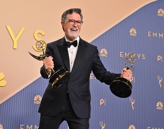 78th Primetime Emmy Awards - Press Room Stephen Colbert in the press room at the 78th Primetime Emmy Awards held at the Peacock Theater on September 14, 2026 in Los Angeles, California. Los Angeles Peacock Theater California USA Copyright: xTammiexArroyo AFF-USA.comx