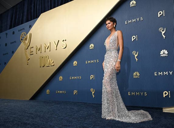 Zendaya arrives for the 78th annual Primetime Emmy Awards at the Peacock Theater in Los Angeles on Monday, September 14, 2026.  LAP20260914020 JohnxMcCoy
