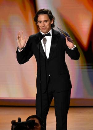 Marcello Hernández speaks on stage during the 78th annual Primetime Emmy Awards at the Peacock Theater in Los Angeles on Monday, September 14, 2026.  LAP20260914147 JIMxRUYMEN