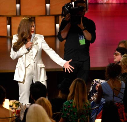 Host Mariska Hargitay speaks on stage during the 78th annual Primetime Emmy Awards at the Peacock Theater in Los Angeles on Monday, September 14, 2026.  LAP20260914150 JIMxRUYMEN