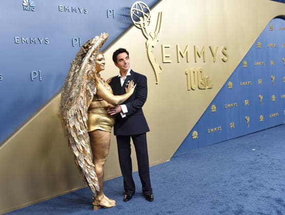 Paul W. Downs arrives for the 78th annual Primetime Emmy Awards at the Peacock Theater in Los Angeles on Monday, September 14, 2026.  LAP20260914646 CHRISxCHEW