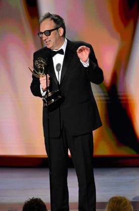 Saul Metzstein accepts the Outstanding Directing for a Drama Series Award for Slow Horses on stage during the 78th annual Primetime Emmy Awards at the Peacock Theater in Los Angeles on Monday, September 14, 2026.  LAP20260914159 JIMxRUYMEN