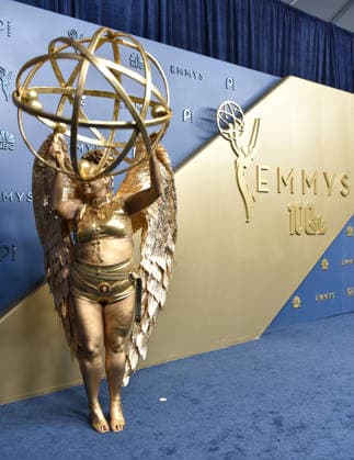 Megan Stalter arrives for the 78th annual Primetime Emmy Awards at the Peacock Theater in Los Angeles on Monday, September 14, 2026.  LAP20260914656 CHRISxCHEW