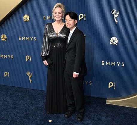Jean Smart and her youngest son Forrest Gilliland arrive for the 78th annual Primetime Emmy Awards at the Peacock Theater in Los Angeles on Monday, September 14, 2026.  LAP20260914036 JohnxMcCoy