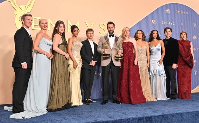 78th Primetime Emmy Awards - Press Room Shawn Hatosy, Katherine LaNasa, Isa Briones, Shabana Azeez, Gerran Howell, Noah Wyle, Taylor Dearden, Sepideh Moafi, Supriya Ganesh, Patrick Ball and Fiona Dourif in the press room at the 78th Primetime Emmy Awards held at the Peacock Theater on September 14, 2026 in Los Angeles, California. Los Angeles Peacock Theater California USA Copyright: xTammiexArroyo AFF-USA.comx