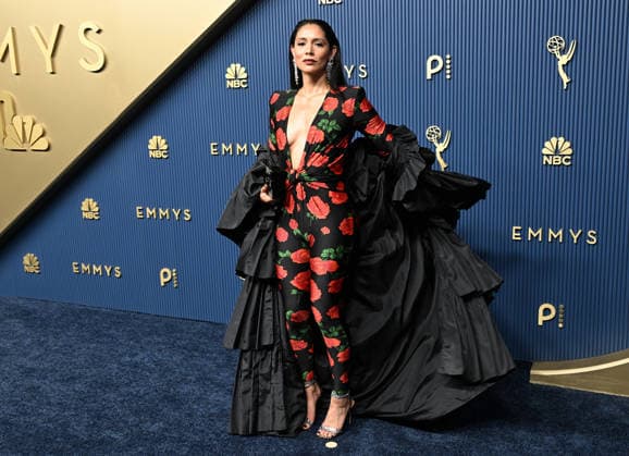 Miranda Rae Mayo arrives for the 78th annual Primetime Emmy Awards at the Peacock Theater in Los Angeles on Monday, September 14, 2026.  LAP2026091401889 JohnxMcCoy