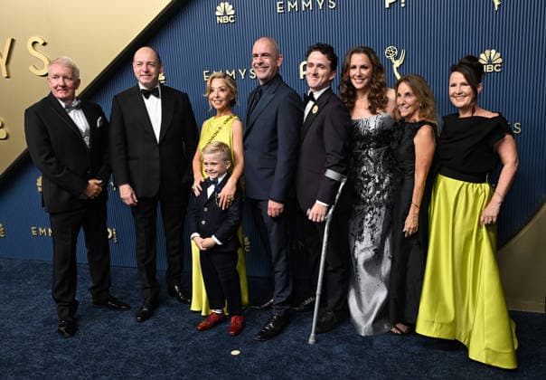 The cast from All Her Fault arrives for the 78th annual Primetime Emmy Awards at the Peacock Theater in Los Angeles on Monday, September 14, 2026.  LAP20260914882 JohnxMcCoy