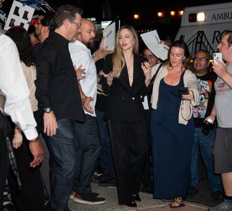 Outside Arrivals for Without Blood Outside Arrivals for Without Blood , Village East by Angelika, NY. 14 Sep 2026 Pictured: Angelina Jolie.  Copyright: xThexMegaxAgencyxMEGAx