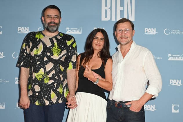 Si Tu Penses Bien Premiere - Paris Screenwriter David Lambert, Geraldine Nakache and producer Patrick Quinet attending the premiere of the movie ‘Si tu penses bien’, held at MK2 Quai de Loire cinema, in Paris, France, on September 14th, 2026. Photo by Mireille Ampilhac ABACAPRESS.COM Paris France  Copyright: xAmpilhacxMireille ABACAx
